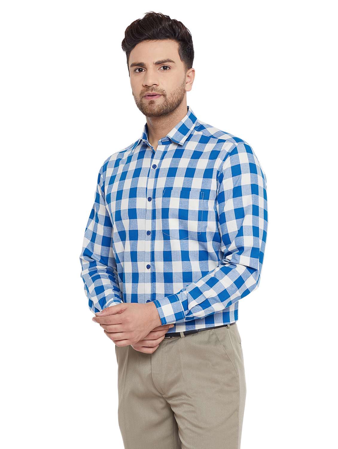 mens checks formal shirt - 17361873 -  Standard Image - 1