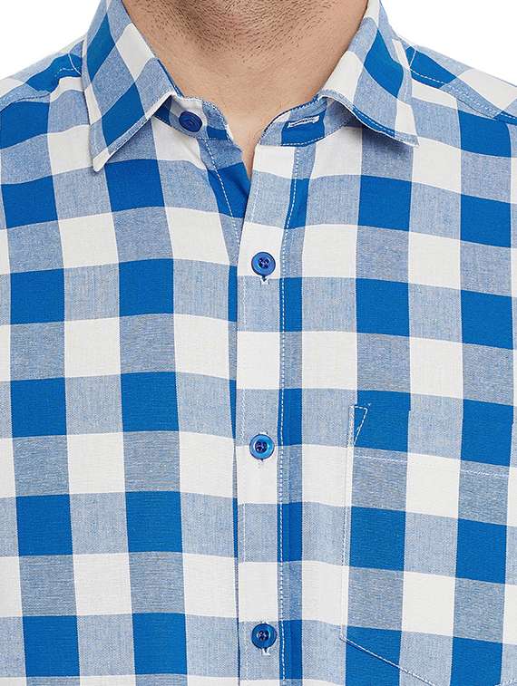 mens checks formal shirt - 17361873 - Standard Image - 4