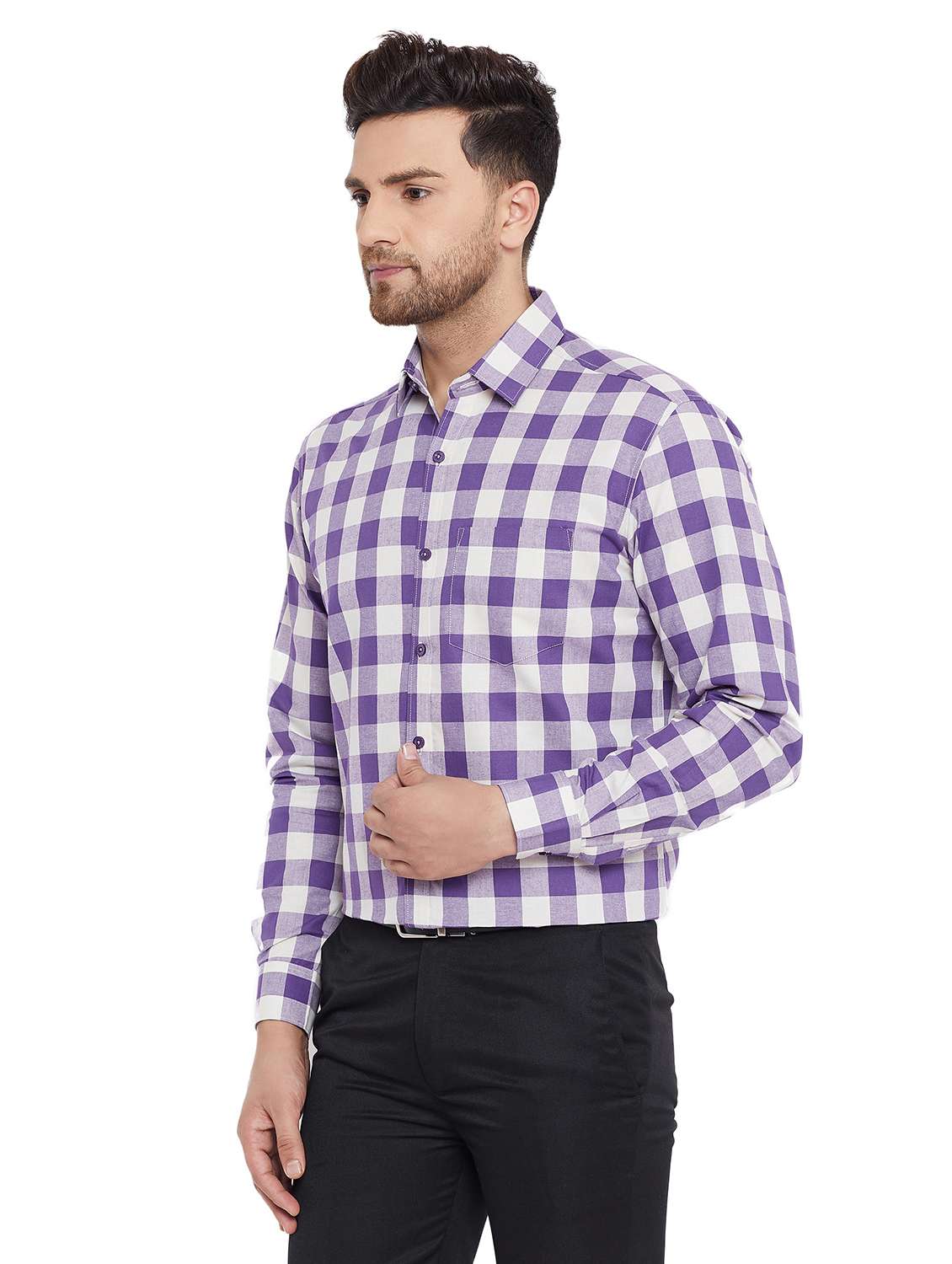 mens checks formal shirt - 17361877 -  Standard Image - 1