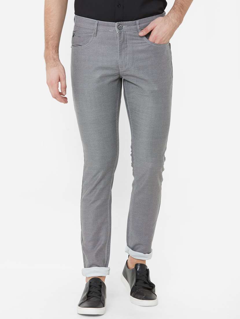 grey textured chinos