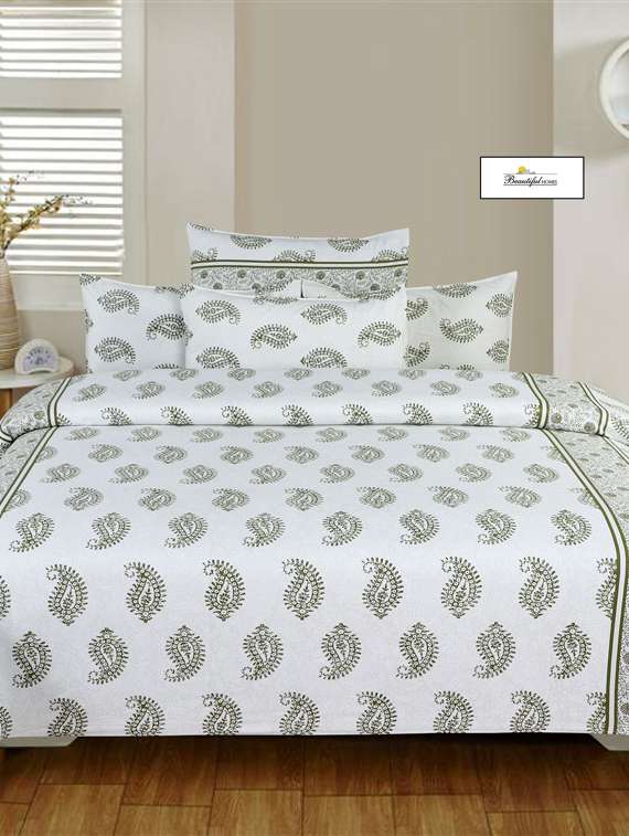 cotton king size bedsheets with 2 pillow covers