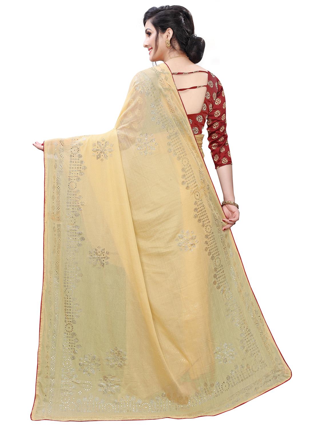 solid plain saree with blouse - 17363508 - Standard Image - 1