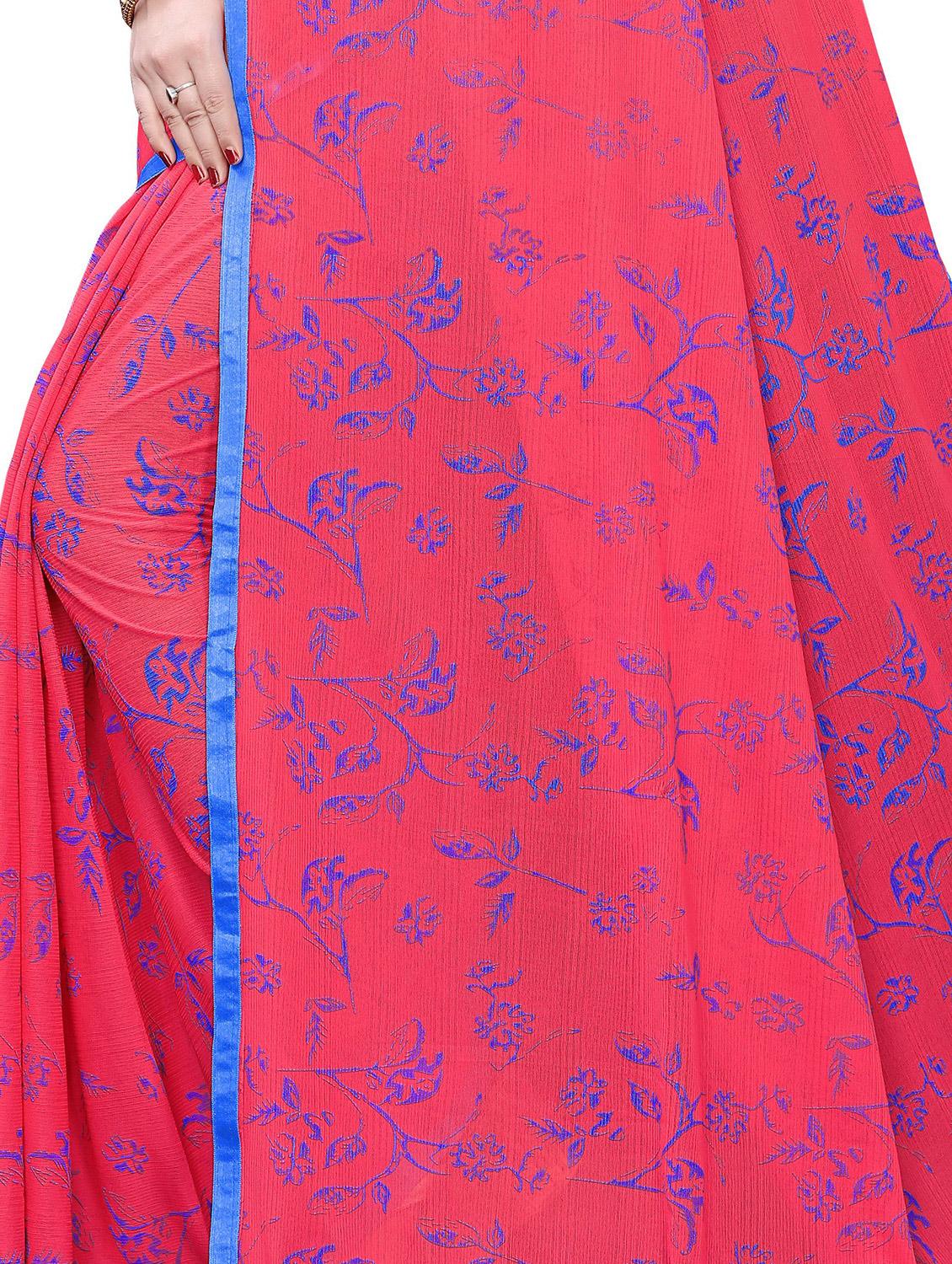 floral printed saree with blouse - 17363520 -  Standard Image - 1