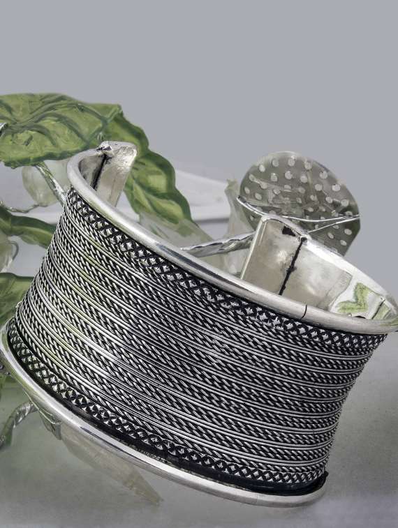 silver plated cuffs bracelet
