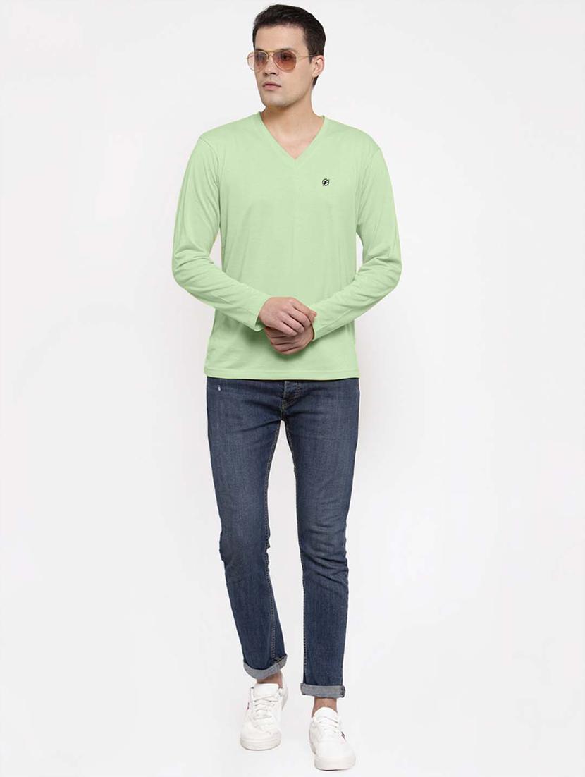 green solid regular t-shirt - 17367406 - Standard Image - 4