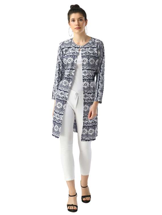 long sleeved printed shrug