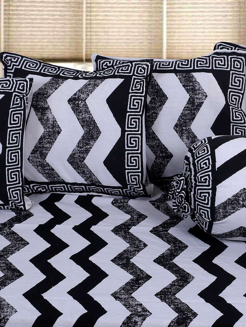  cotton printed jaipuri print diwan set (pack of 8) - 17367938 -  Standard Image - 1