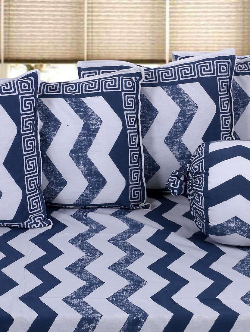  cotton printed jaipuri print diwan set (pack of 8) - 17367939 -  Standard Image - 1