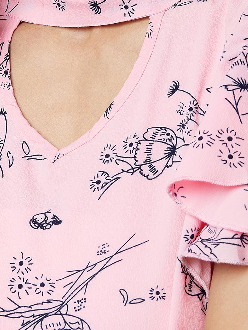 women's straight v neck top - 17368237 - Standard Image - 4
