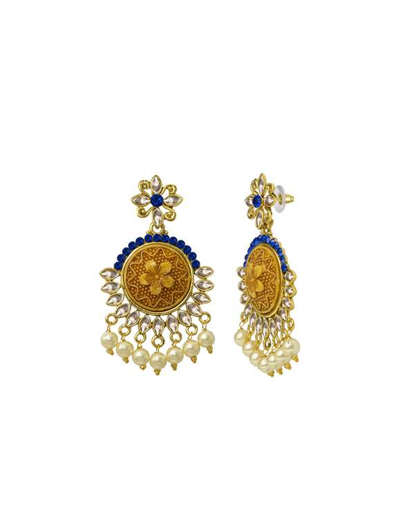 gold metal drop earring - 17369016 -  Standard Image - 1