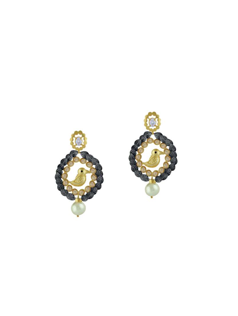 black gold brass drop earring