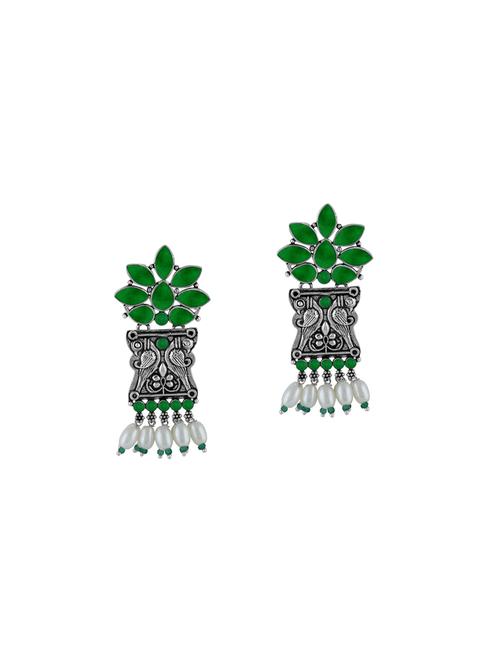 green metal drop earring - 17369038 -  Standard Image - 0