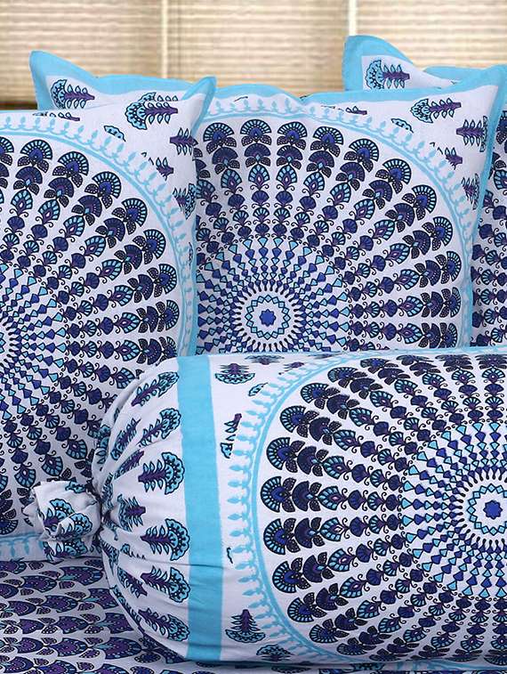   cotton jaipuri print diwan set (pack of 6) - 17369283 -  Standard Image - 1