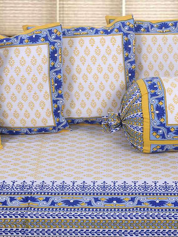   cotton jaipuri print diwan set (pack of 8) - 17369293 -  Standard Image - 1