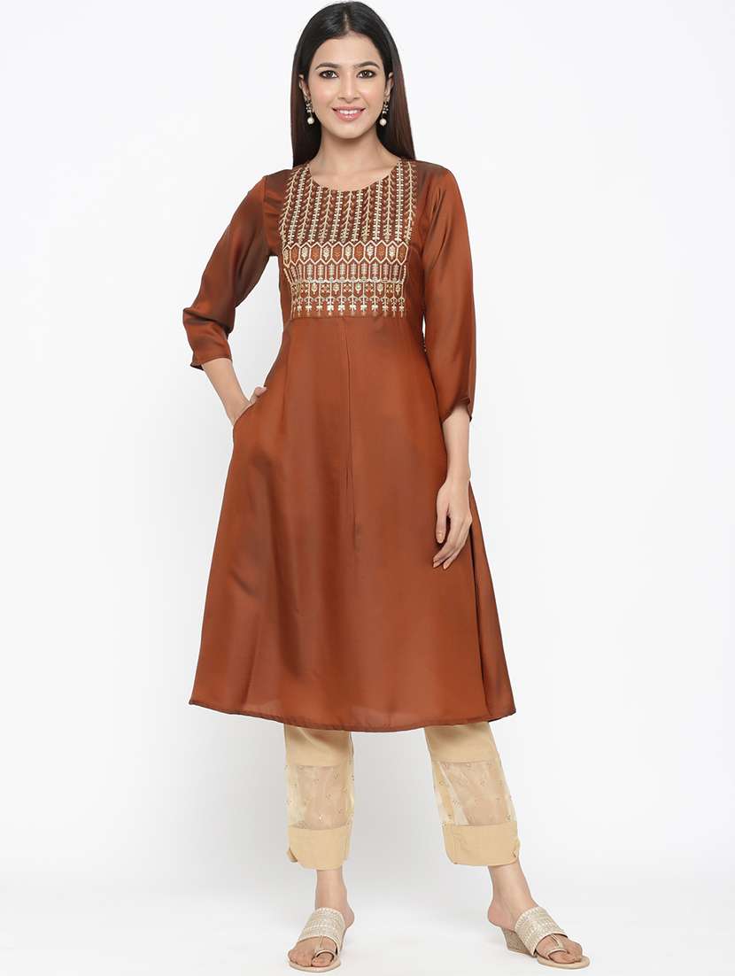 embroidered a-line kurta