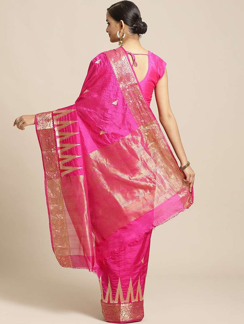 magenta embroidered saree with blouse - 17369390 -  Standard Image - 1
