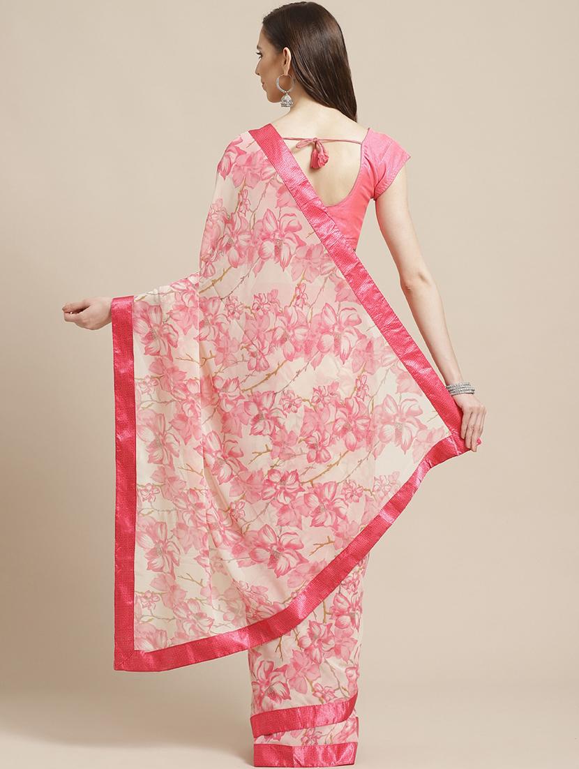 floral printed saree with blouse - 17369442 -  Standard Image - 1