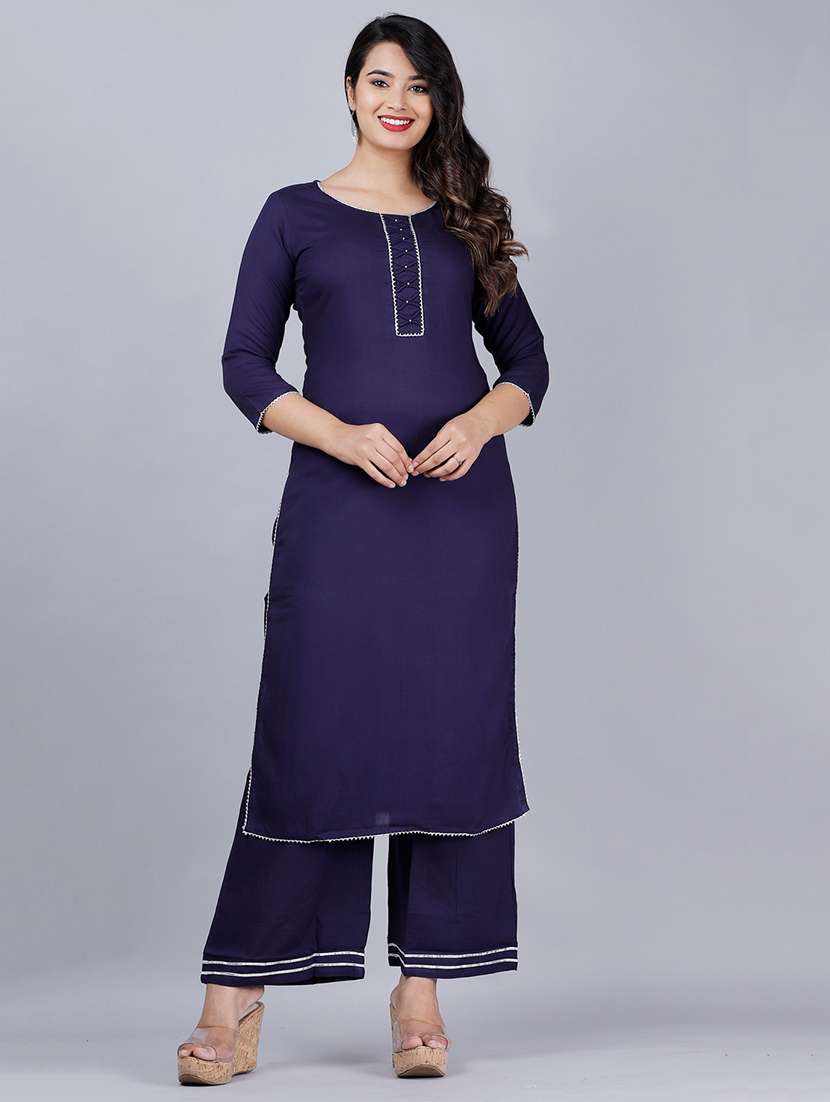 solid kurta palazzo set
