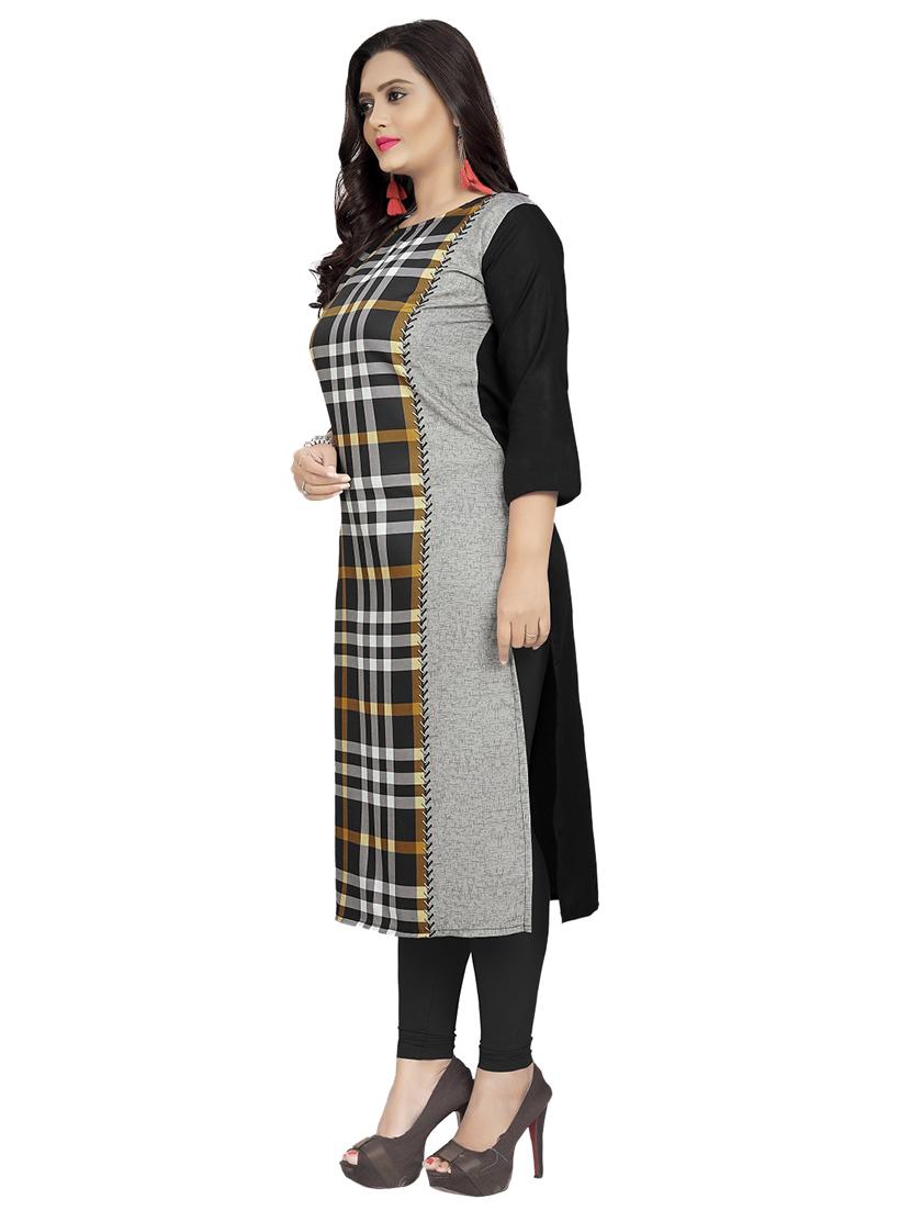 checkered straight kurta - 17370459 - Standard Image - 1