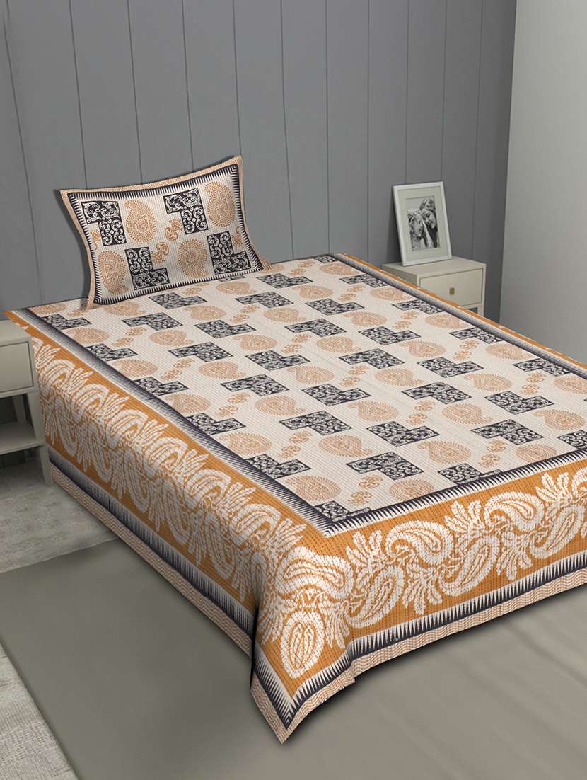  cotton bedsheet with 1 pillow cover