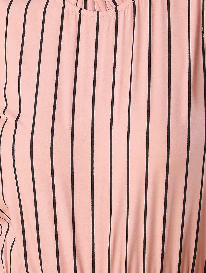 pleated round neck striped romper  - 17371534 -  Standard Image - 4