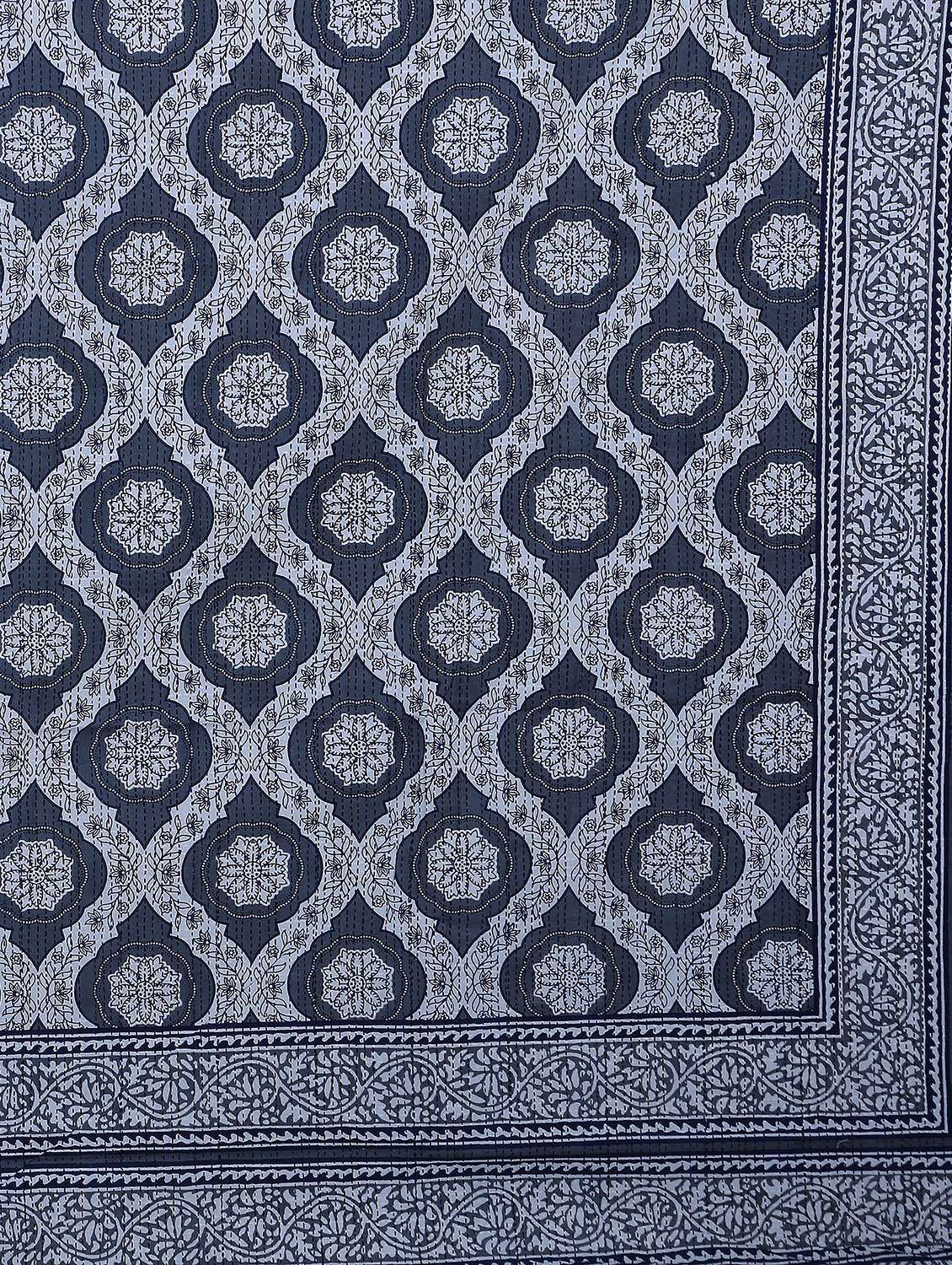 cotton kantha look jaipuri print super king size bedsheet with 2 pillow covers - 17372450 - Standard Image - 4