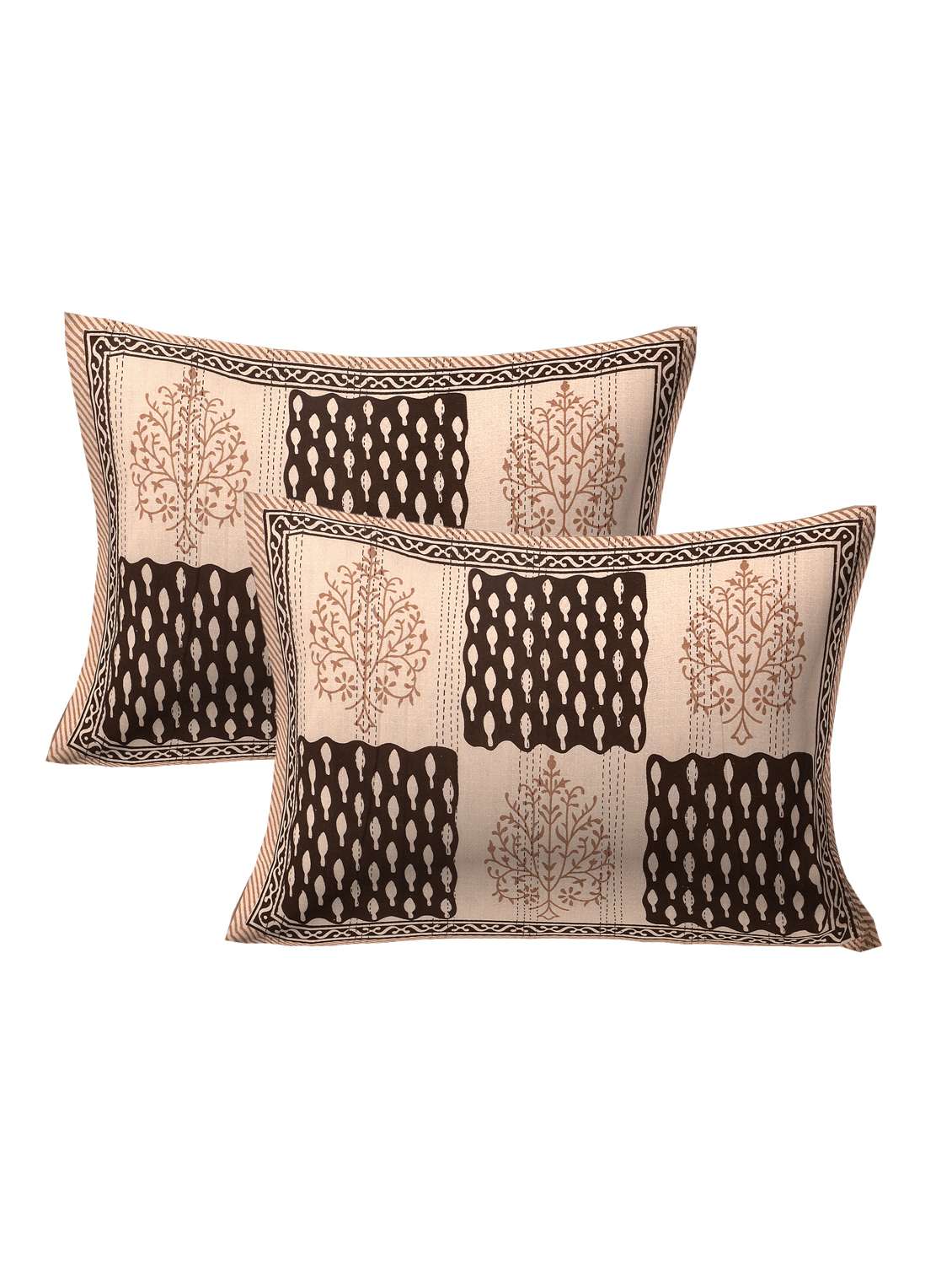  cotton kantha look jaipuri print super king size bedsheet with 2 pillow covers - 17372457 -  Standard Image - 1