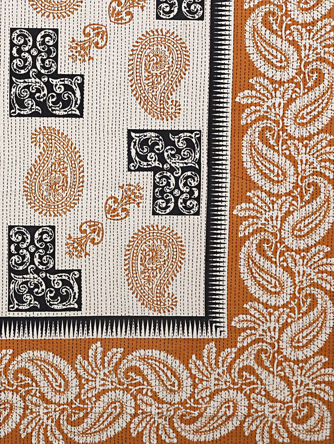  cotton kantha look jaipuri print super king size bedsheet with 2 pillow covers - 17372478 -  Standard Image - 4