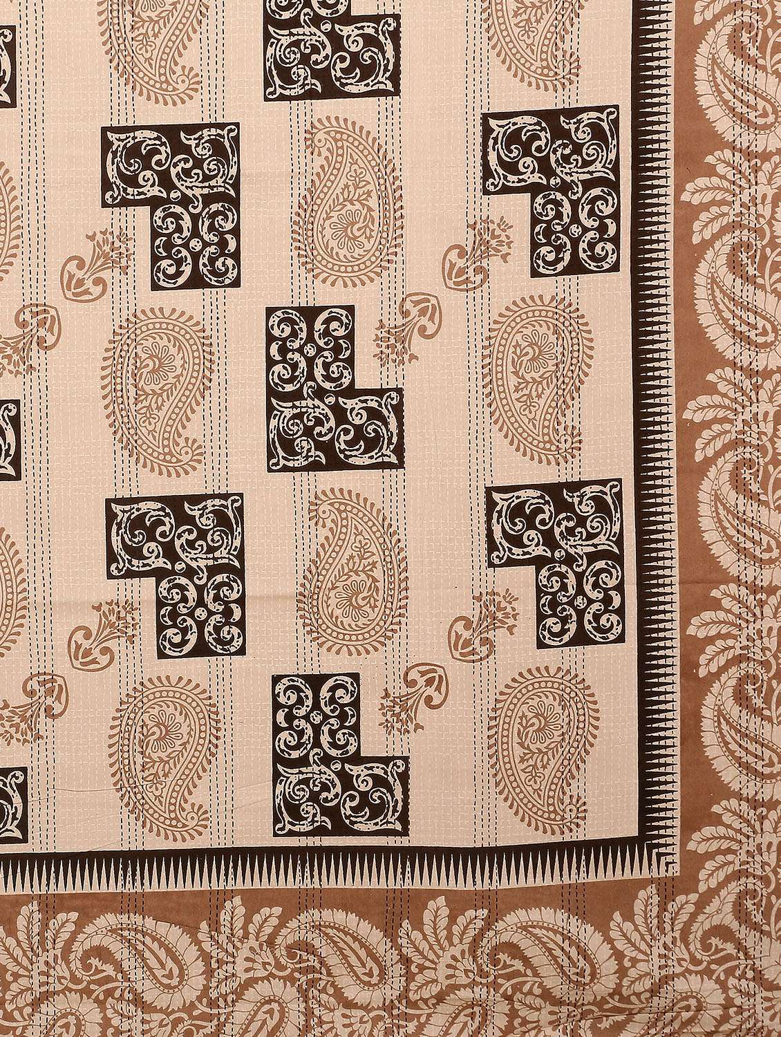  cotton kantha look jaipuri print super king size bedsheet with 2 pillow covers - 17372479 -  Standard Image - 4