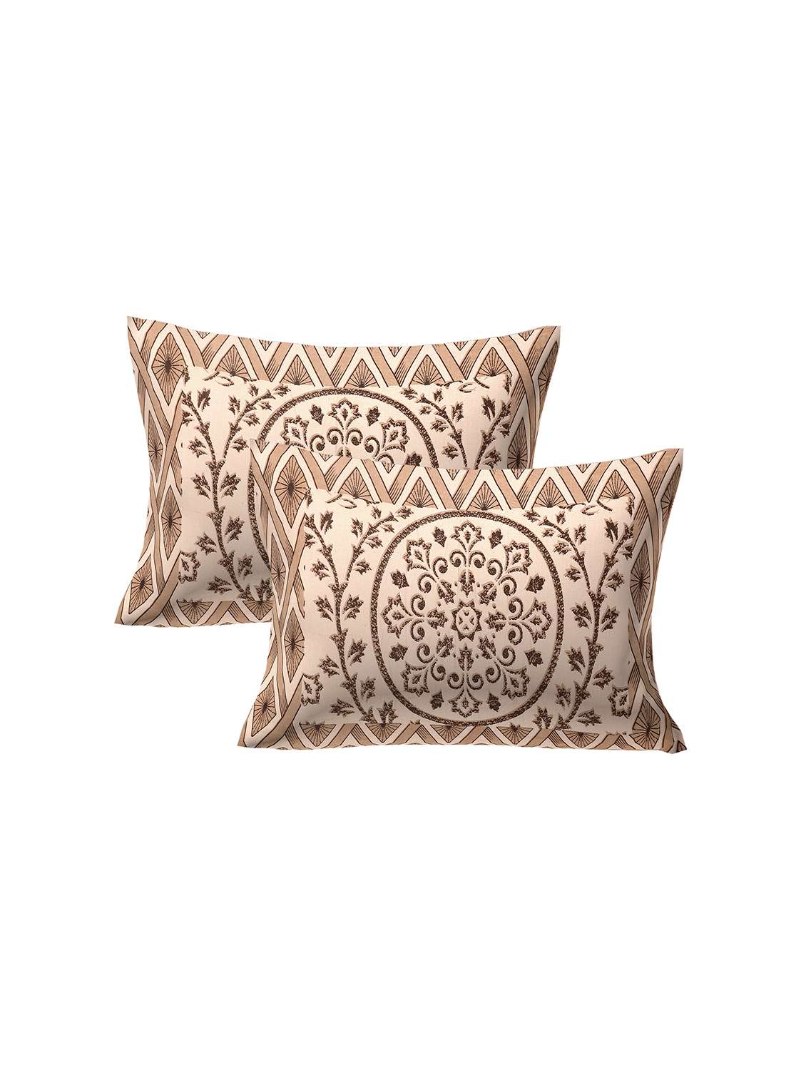  cotton jaipuri print super king size bedsheet with 2 pillow covers - 17372513 -  Standard Image - 1