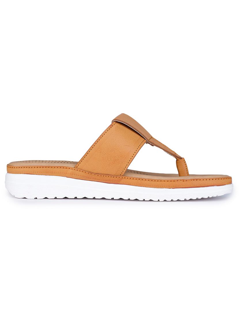 tan pu slip on sandals - 17373589 -  Standard Image - 1