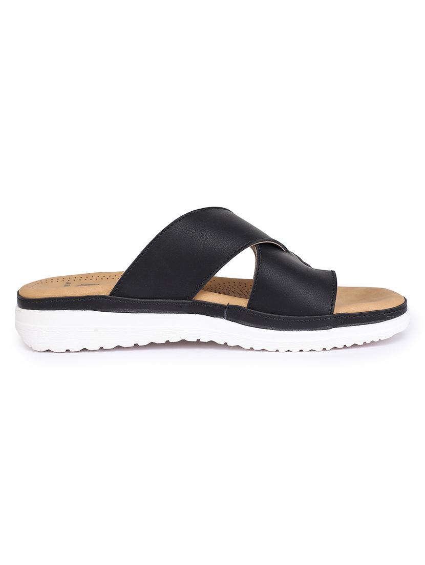 black slip on sandals - 17373593 -  Standard Image - 1