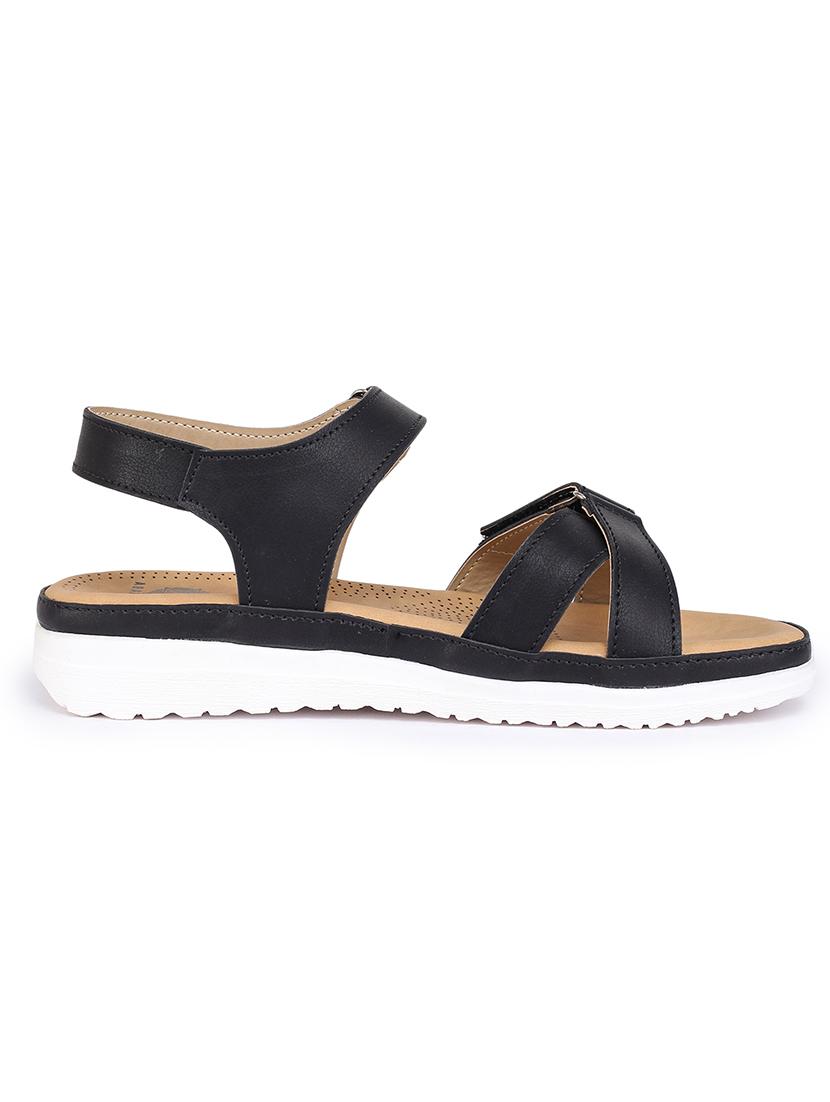 black slip on sandals - 17373596 - Standard Image - 1