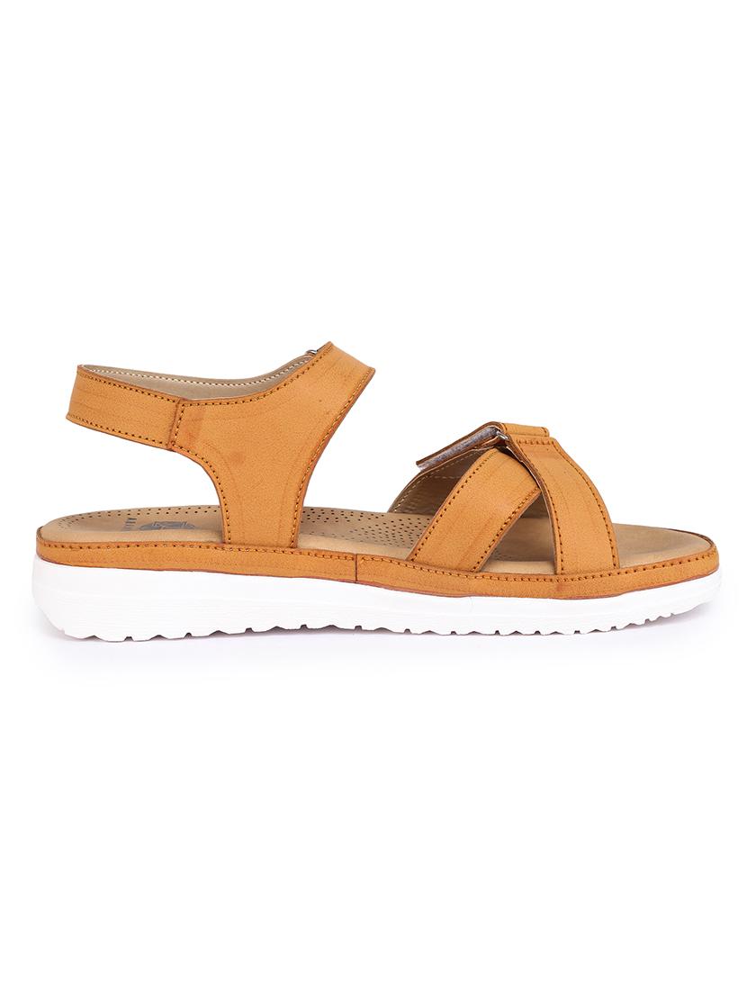 tan slip on sandals - 17373598 -  Standard Image - 1