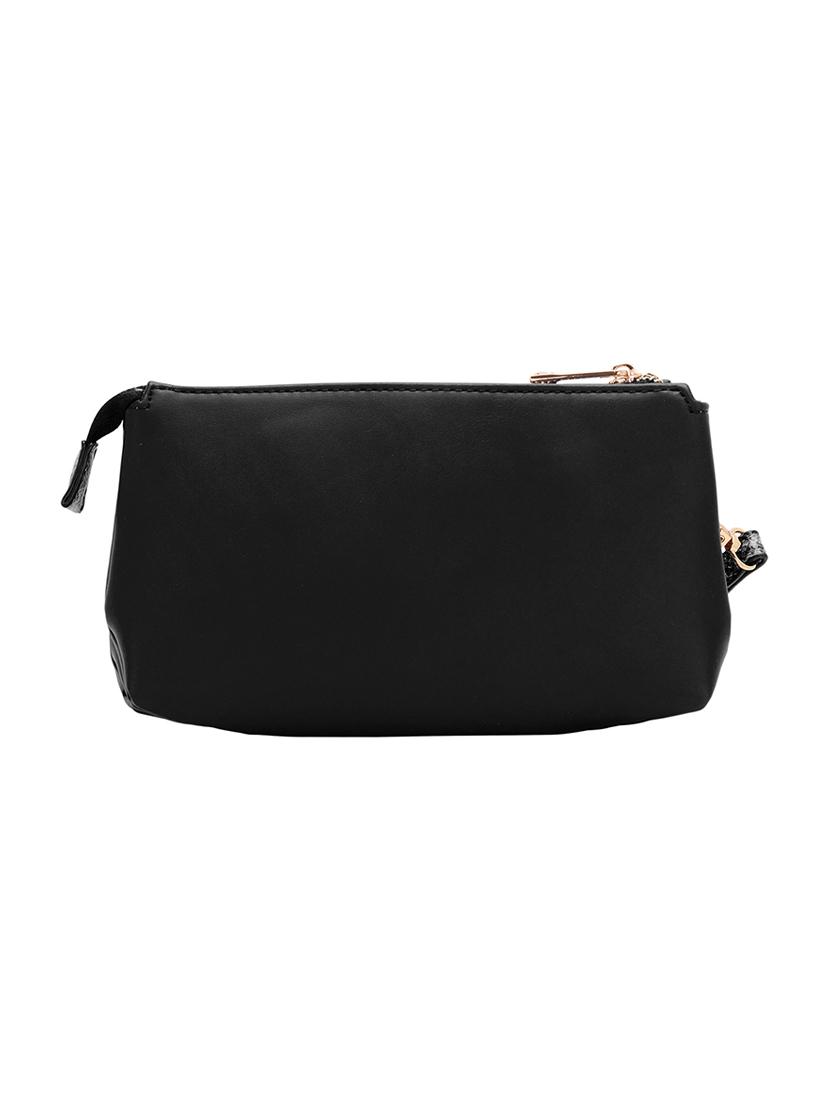 black leatherette (pu) sling bag - 17373604 -  Standard Image - 1