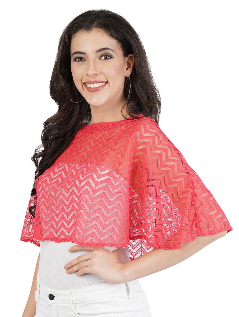 round neck self design cape - 17374455 - Standard Image - 1