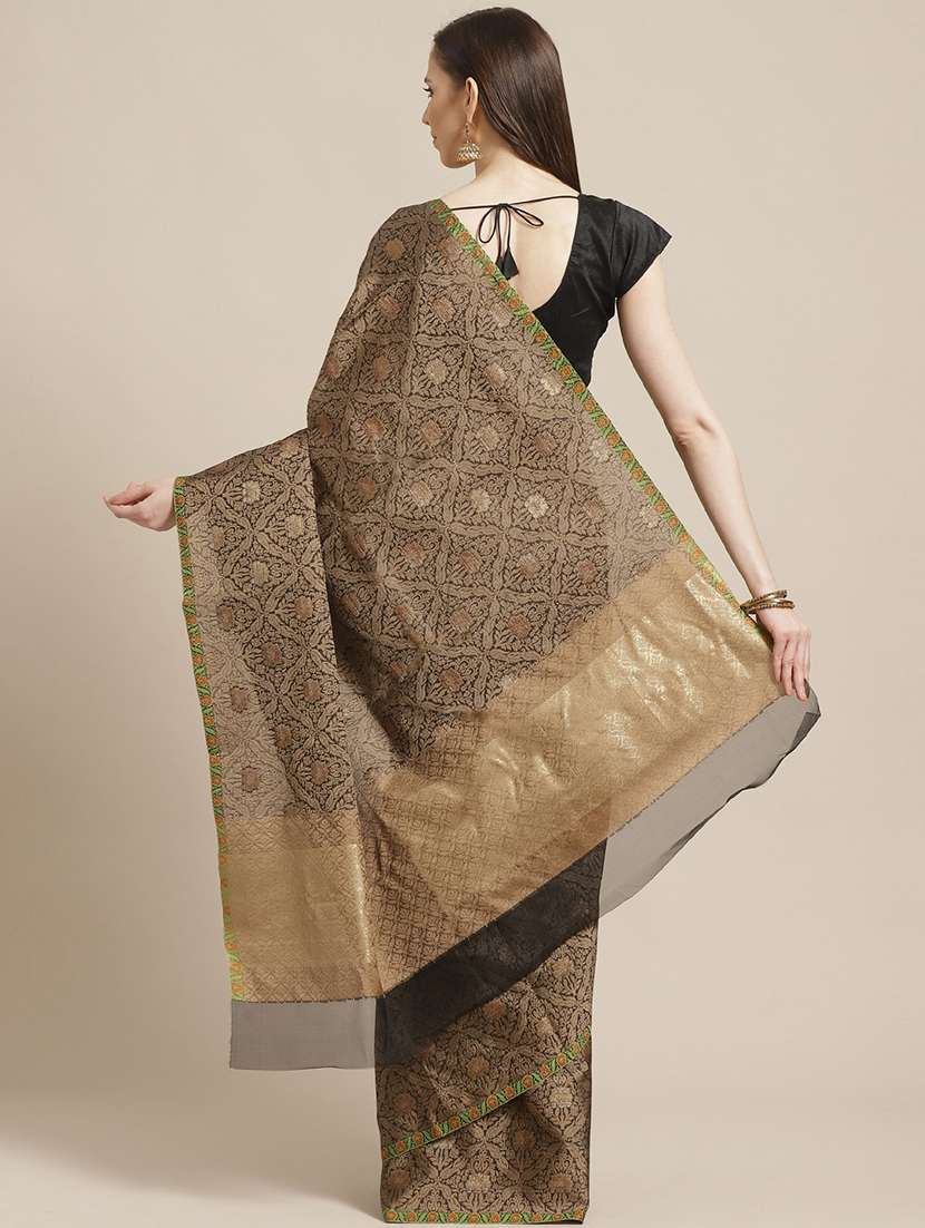 jacquard woven saree with blouse - 17375009 -  Standard Image - 1