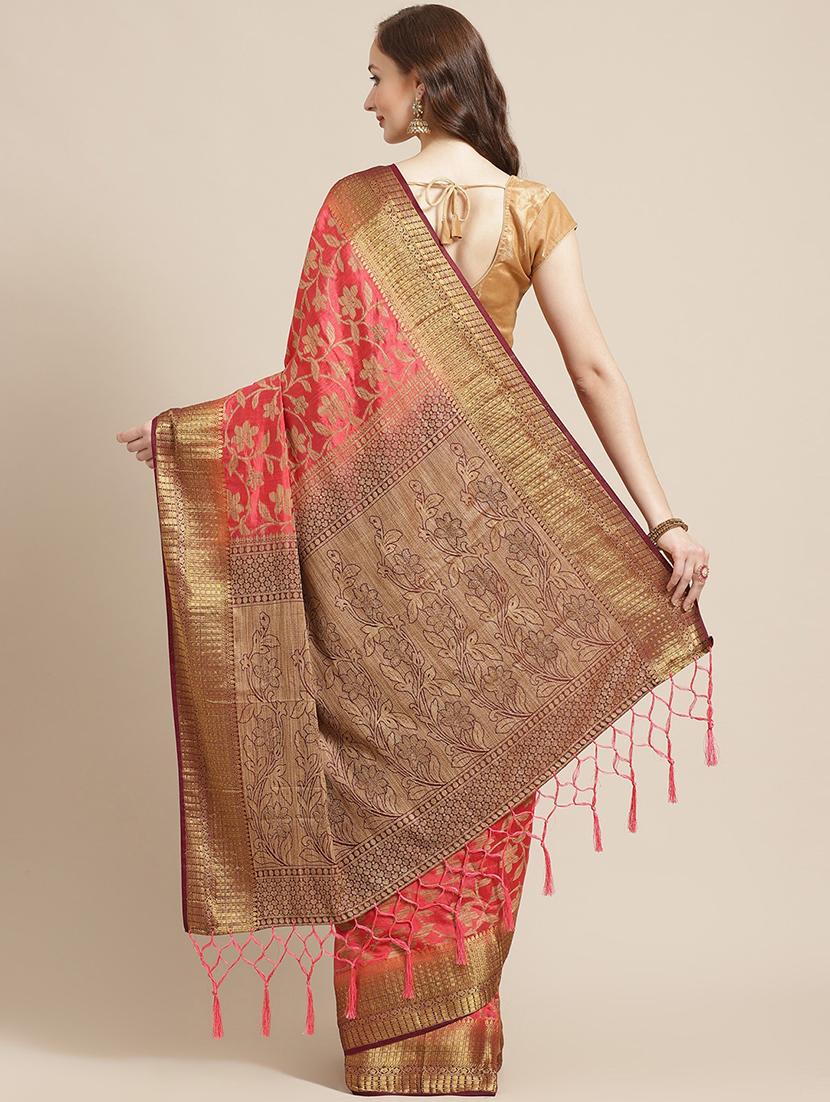 zari work woven saree with blouse - 17375121 - Standard Image - 1