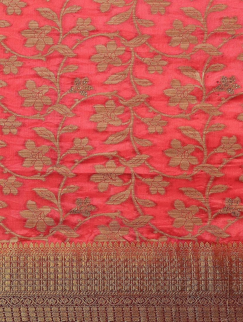 zari work woven saree with blouse - 17375121 - Standard Image - 4