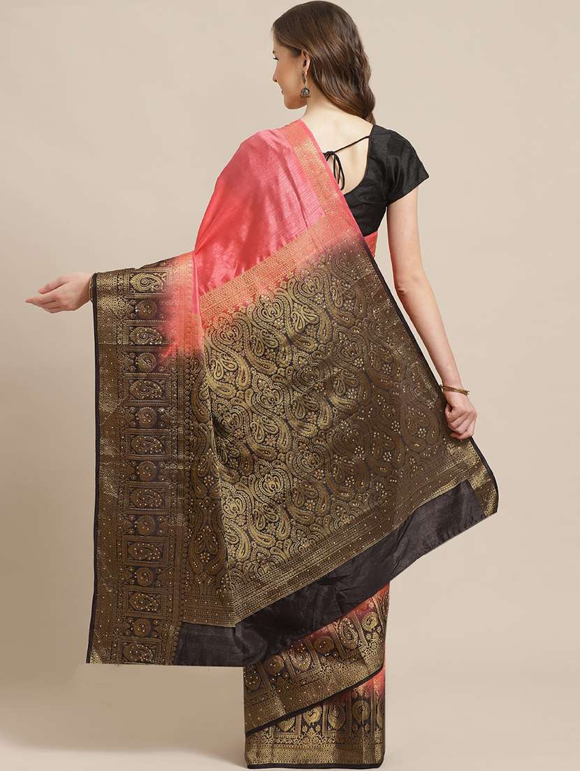 women's self design peach colored saree - 17375173 -  Standard Image - 1