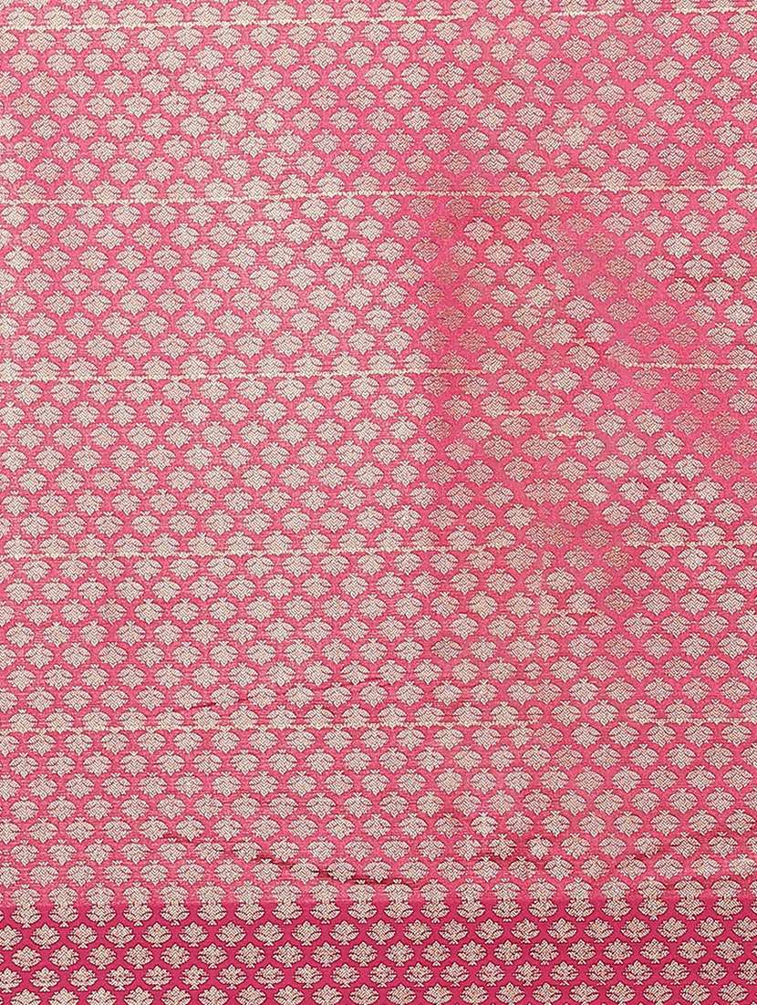 magenta solid woven saree with blouse - 17375182 -  Standard Image - 4
