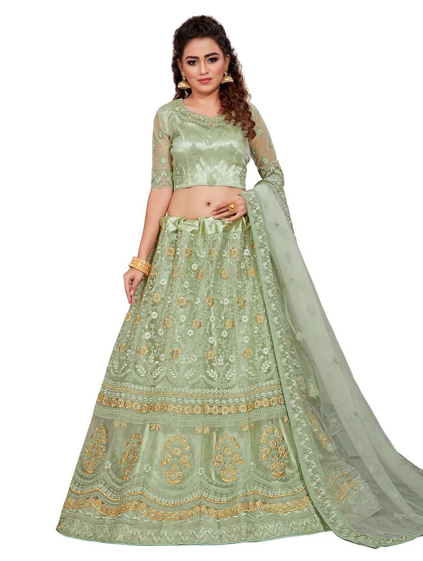 embroidered a-line lehenga
