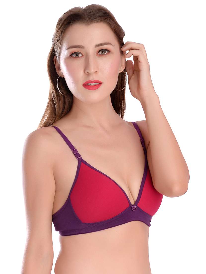 color block plunge bra  - 17376158 -  Standard Image - 1