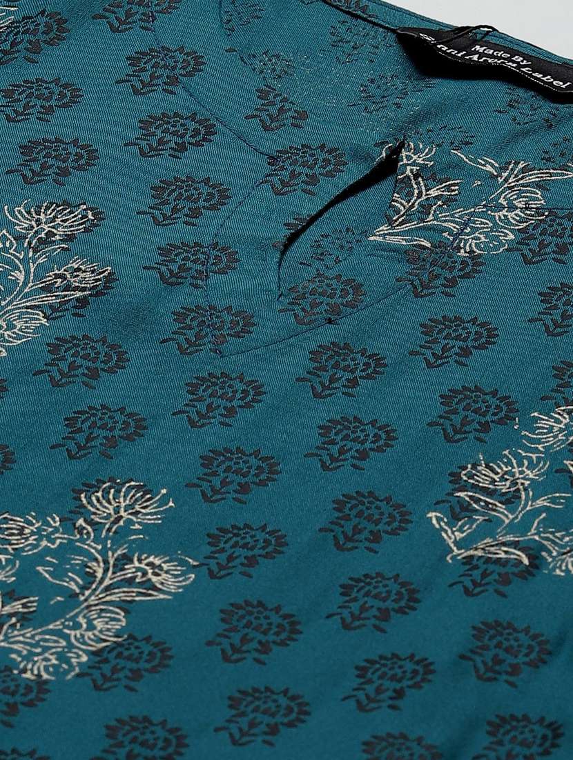 block print straight kurta - 17376321 -  Standard Image - 4