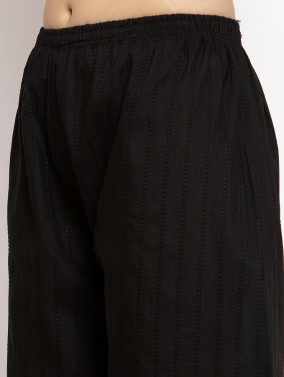 black viscose flared palazzo - 17376829 - Standard Image - 4