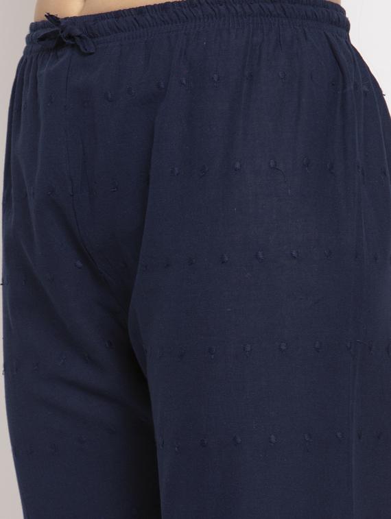 navy blue viscose straight palazzo - 17376840 - Standard Image - 4