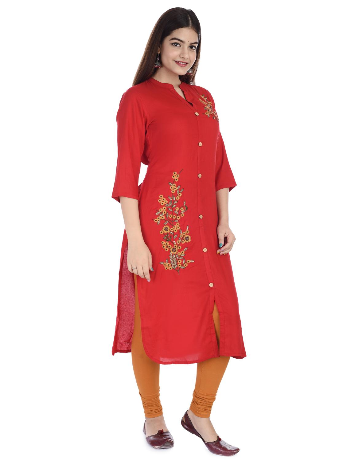 women's straight kurta - 17376918 -  Standard Image - 1