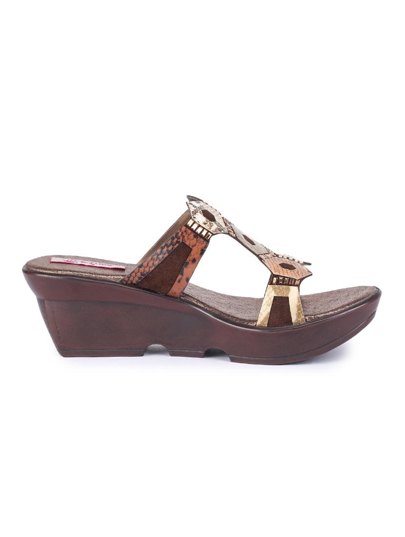 copper slip on sandals - 17377031 - Standard Image - 1