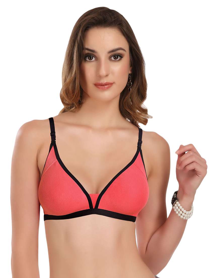 set of 3 detachable strap contrast piped bra  - 17380307 -  Standard Image - 1