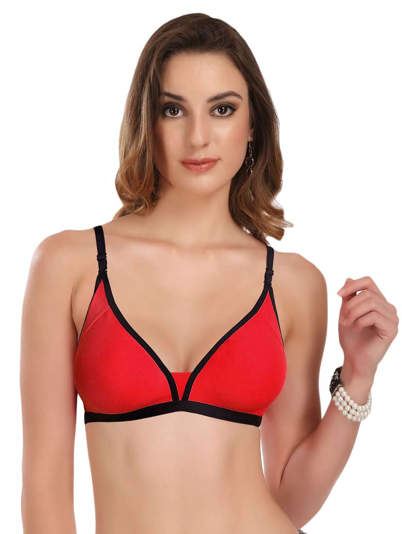 set of 3 detachable strap contrast piped bra  - 17380308 -  Standard Image - 1